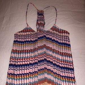 Racer back, patterned tank top